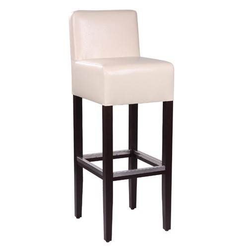 holz Barhocker gepolstert mit Kunstleder Antik Look