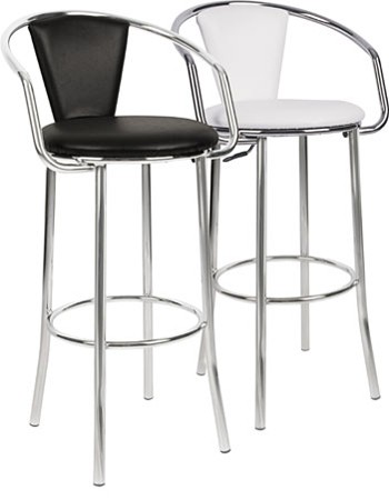 Metallbarhocker DOLARO mit Vierfußgestell, Armlehne und Rückenlehne