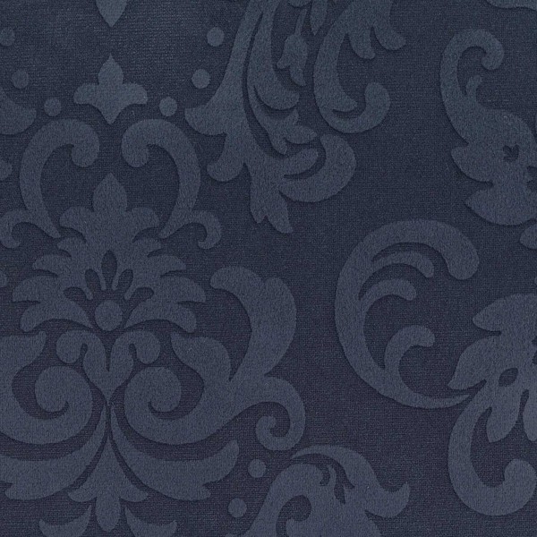 Polsterstoff | Mikrofaser-Stoff mit barocken floralen Ornamenten - BD47-blaugrau