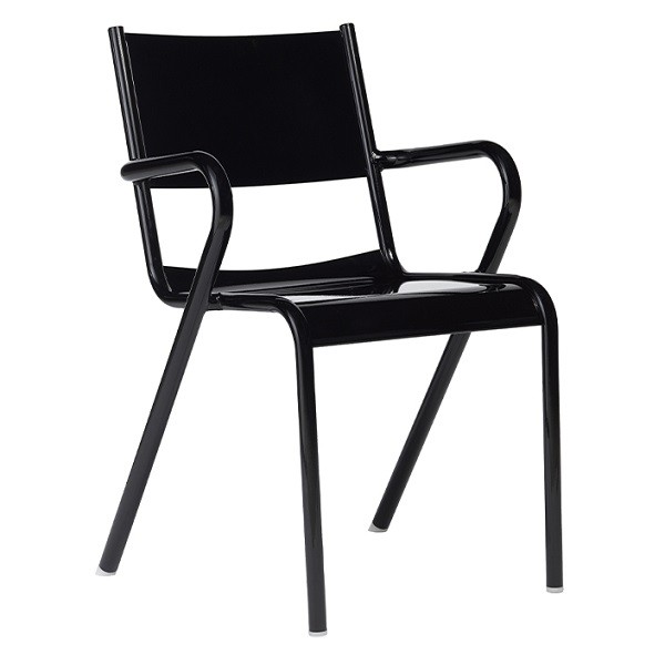 Metallstuhl stapelbar | Designerstuhl FRANKLIN schwarz