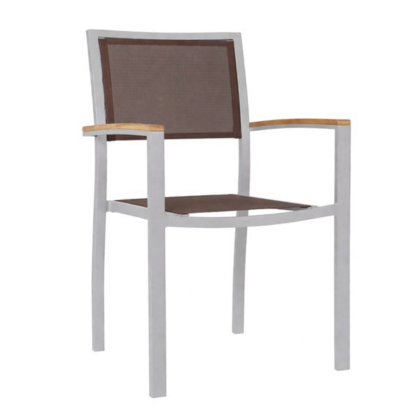 Outdoorstuhl Timor T dunkelbraun | moderner Armlehnstuhl stapelbar