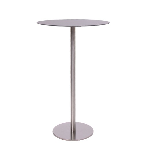 Stehtisch MARIANO Edelstahl mit HPL-Tischplatte schwarz ø 59 cm 