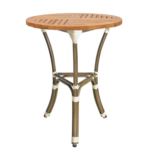 Terrassentisch BAMBU 3 -Gestell aus Aluminium-Rohr, pulverbeschichtet in Bambus-Optik 