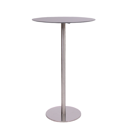 Stehtisch MARIANO mit einer HPL-Kompakt-Tischplatte 10 mm, Ø 59 cm schwarz (TPHPL10-D59-sw)