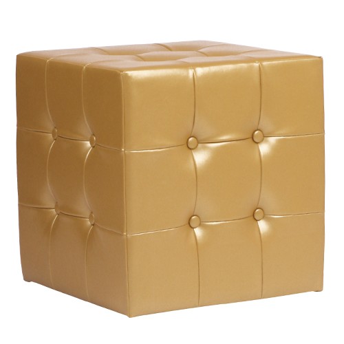 CUBO 1 PLUS mit 20 Zierknöpfen Bezug Kunstleder mit Prägung gold glänzend 