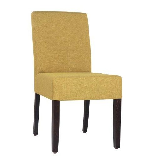 Polsterstuhl LEONI XL - Unistoff SF35 senfgelb, Holzfarbe nussbaum dunkel