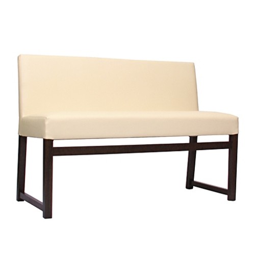2-Sitzer-Polsterbank FALCO in nussbaum dunkel, Kunstleder KB36 beige