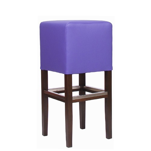 Gastronomie Barhocker FABIO PL in nussbaum dunkel, Kunstleder KB35 violett, mit Trittschutz (Aufpreis)