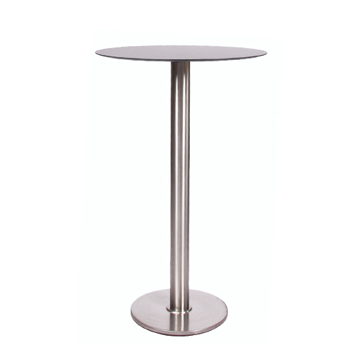 Stehtisch ARICA CR mit HPL-Kompakt-Tischplatte 10 mm, Ø 69 cm schwarz (TPHPL10-D69-sw)