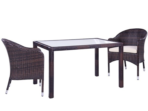 Outdoor-Sitzgruppe ALORA 128 mit Terrassensessel DORO zwei Stühle