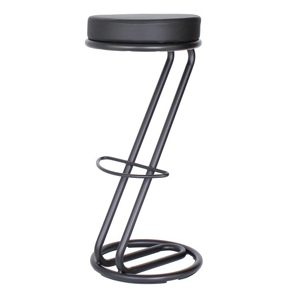 Barhocker ZEUS mit Metall Gestell in schwarz im klassischen Z-Design der 50er Jahre