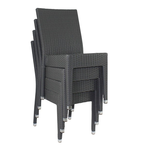 Terrassenstühle | Stapelstühle Outdoor IVO grau-anthrazit 