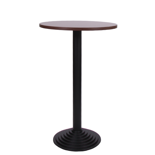 Stehtisch MATERA mit Melamin-Tischplatte 25 mm stark Ø 70 cm nussbaum dunkel / wenge (TPME25-D70-H4W)