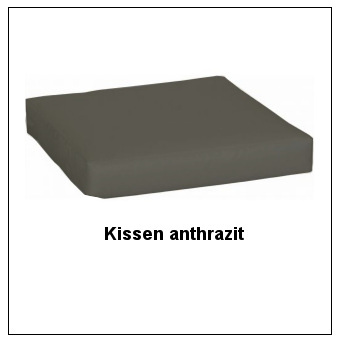 Sitzkissen (lose) in anthrazit, 3 cm stark