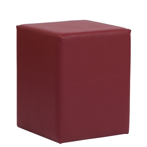 Sitzhocker CUBO 37 in Kunstleder weinrot