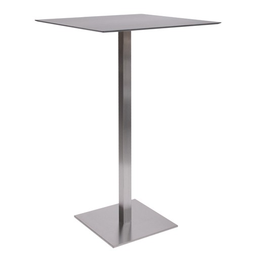 Wetterfester Stehtisch MANILA Edelstahl mit HPL-Kompakt-Tischplatte 10 mm, 59 x 59 cm schwarz