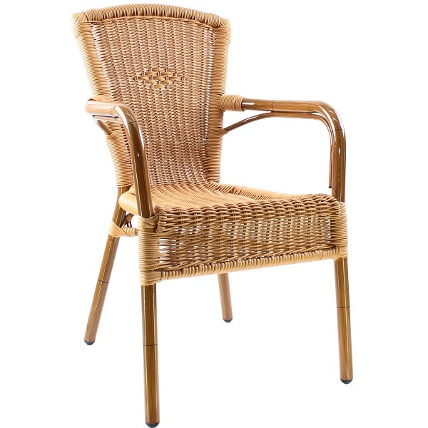 Outdoor Sessel RIVA mit Lehne in Bambusoptik
