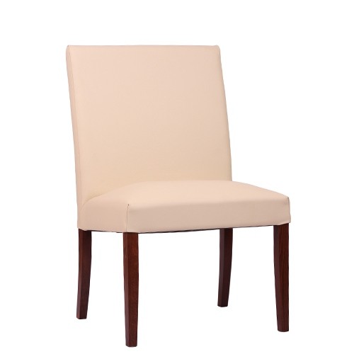 Polsterstuhl THEA XL in nussbaum dunkel - Kunstleder beige 