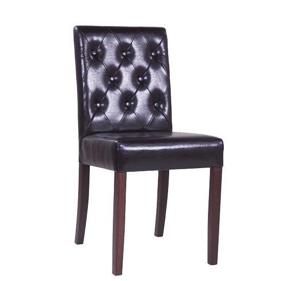 Restraurantstuhl DUBLIN CHESTER Bezug: KB2MS-dunkelbraun Antiklook, Holzfarbe: H4-nussbaum dunkel 
