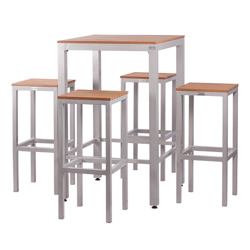 Bartisch Set LUNO - Teakholzoptik