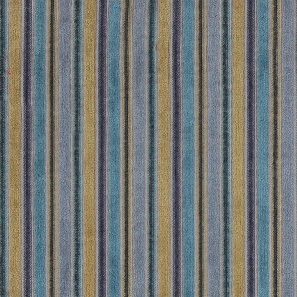 Stoff mit Blockstreifen LUC05 blau-senfgelb