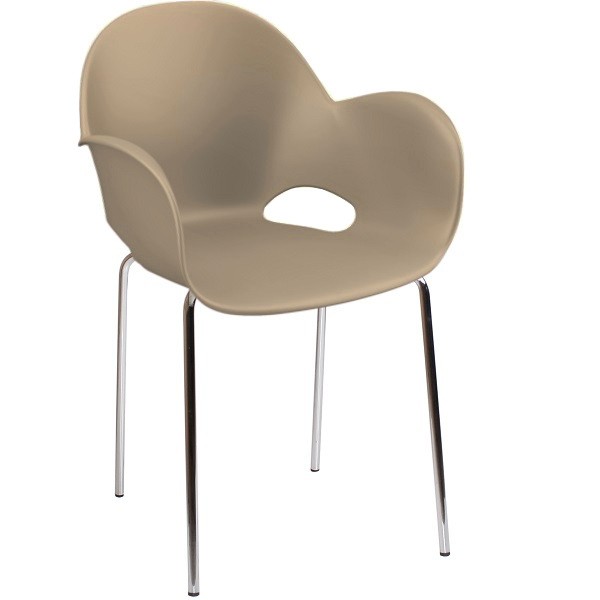 Schalenstuhl | Designer Stuhl CARMEN in Farbe fango