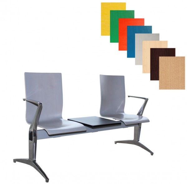 moderne Wartebank | Traversenbank mit Tisch WAIT 