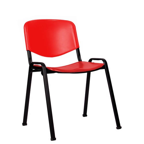 Stapelstuhl ISO P schwarz-rot