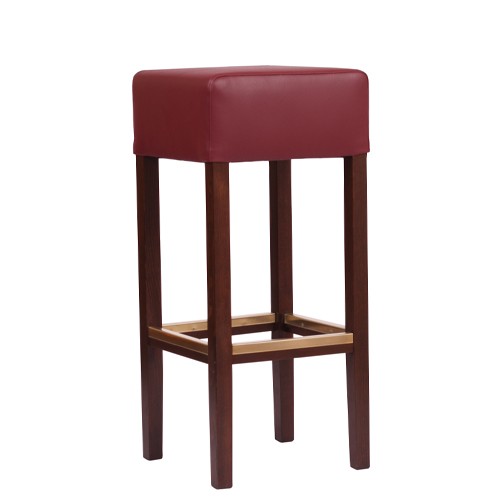 Holz Gestell Barhocker FABIO XL in nussbaum dunkel - KB34 weinrot