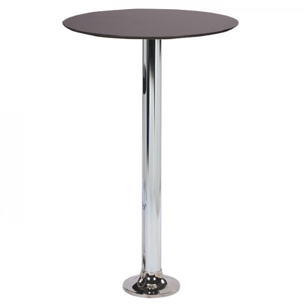 Stehtisch NAVEX CR mit HPL-Kompakt-Tischplatte in schwarz  Ø 69 cm