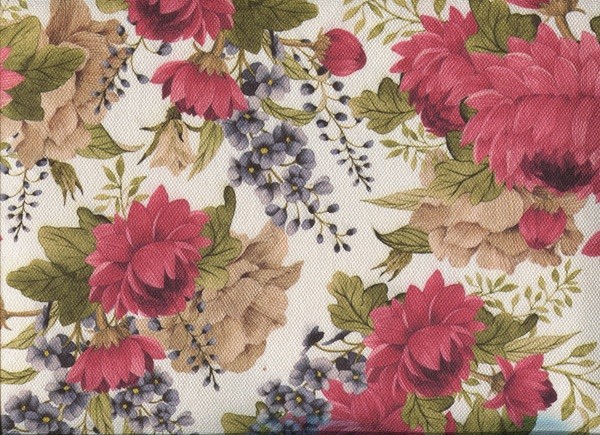 Möbelstoffe mit Blumen Muster zum Polstern - FLORA0143 altrosa