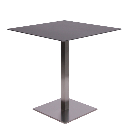 Tisch MANILA mit einer HPL-Kompakt-Tischplatte 10 mm, 69 x 69 cm schwarz (TPHPL10-6969-sw)