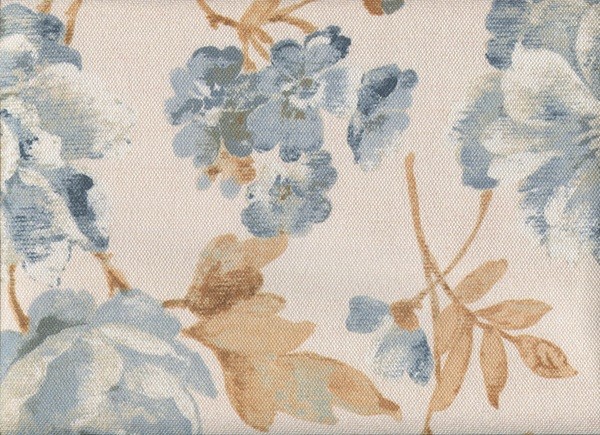 Stoff mit Blumen-Muster FLORA0107 pastellblau