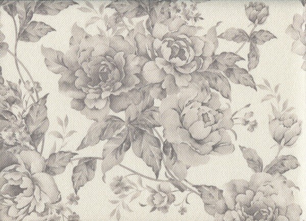 Möbelstoff mit Blumen Muster zum Polstern - FLORA0106 achatgrau