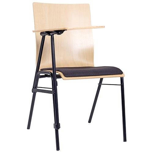 Seminarstuhl Konferenzstuhl mit Schreibtablar Stuhlgestell in schwarz