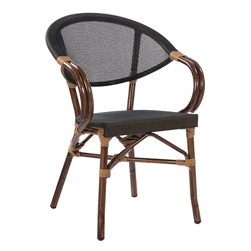 Designer Outdoor Stuhl MANGO in Bambusoptik - stapelbar 
