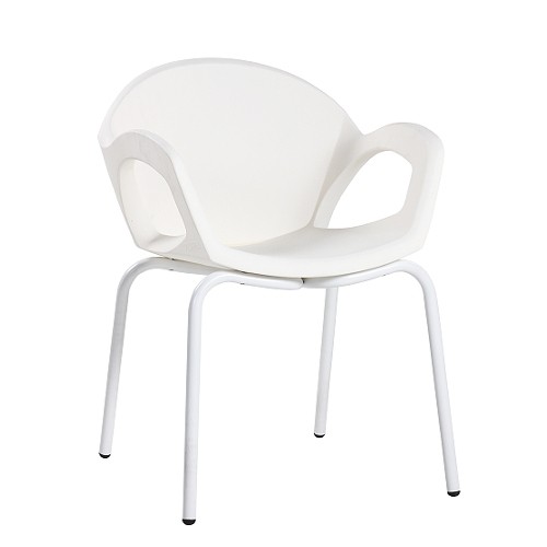 Sessel für Bistros, Cafés und Eisdielen | Designer-Sessel PEPPER weiß