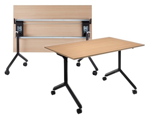 Konferenztisch Klapptisch auf Rollen, Gestell schwarz MRS25