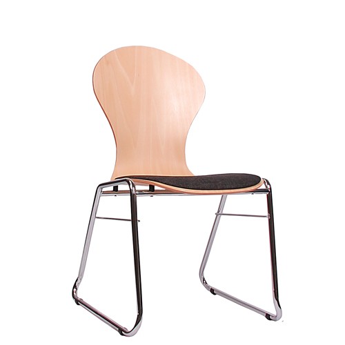 ergonomischer Stapelstuhl COMBISIT C10 mit Sitzpolster, Uni-Stoff dunkelgrau