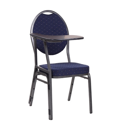 Bankettstuhl SEMINAR stapelbar - blau mit goldenen Punkten