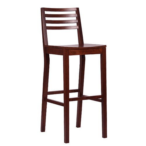Barhocker Holz mit Rückenlehne LUISA in nussbaum dunkel