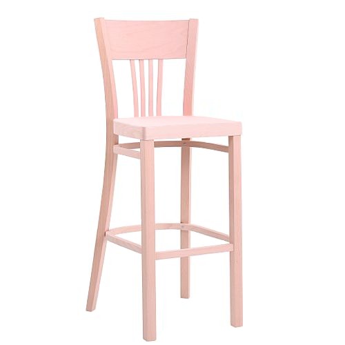 Holzbarhocker KARIN mit ergonomisch geformter Rückenlehne 