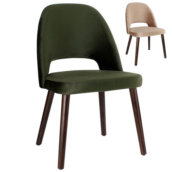 Polsterstuhl Schalenstuhl im Retro Stil SELMA in Avocado